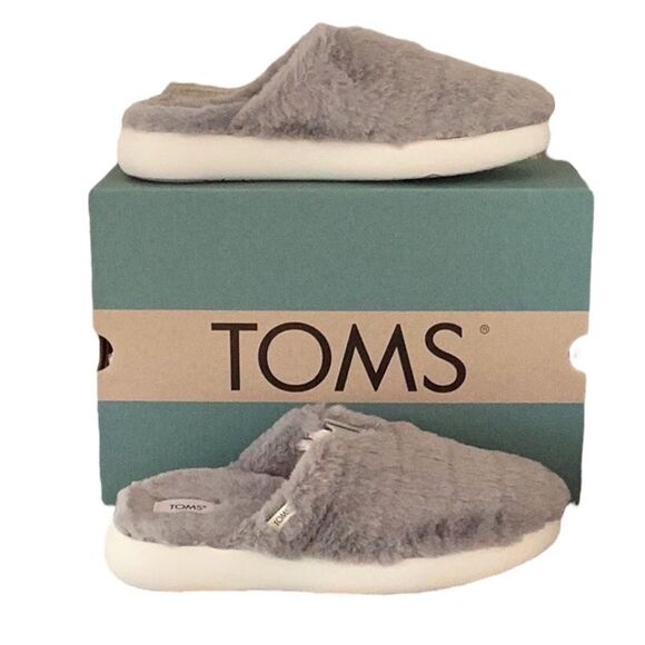 TOMS NEW IN BOX ALPARGATA MALLOW MULE FLUFF SHOE FAUX FUR WOMENS SIZE 8 SLIP ON - Picture 3 of 8